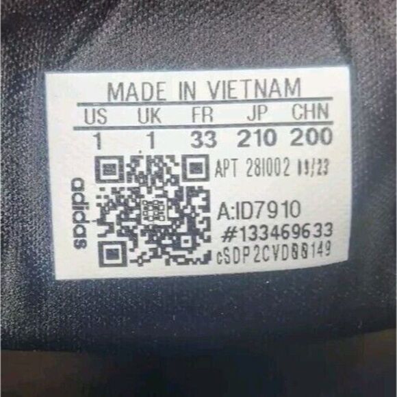 Adidas Mehana Sandals Kid Sz 1 Gray Black White Comfort Adjustable Slides ID7910 - Picture 10 of 11